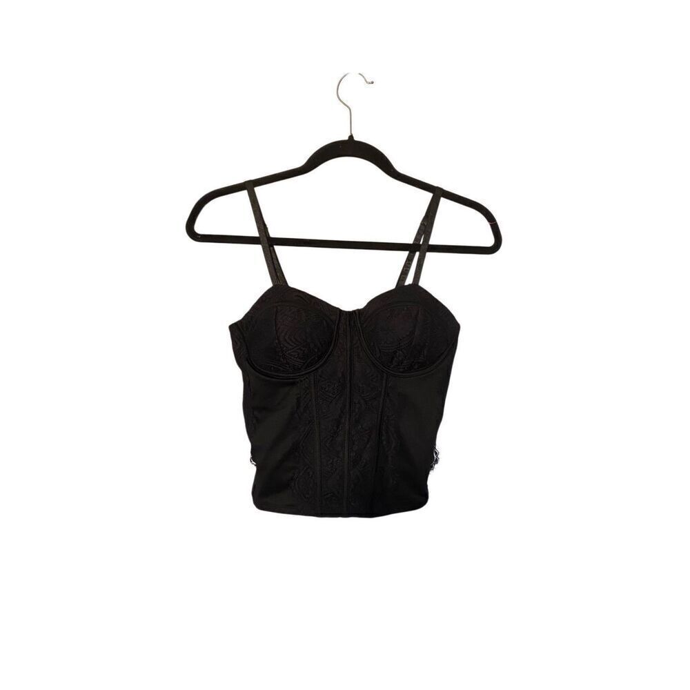 No boundaries, women’s lace corset, black, crop top size small